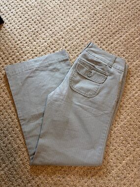 GAP Women's Wide Leg Pants in Light Gray Pinstripe